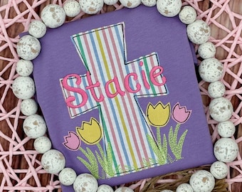 Girls Easter Shirt - Easter Religious Shirt - Easter Cross Tee - Cute Easter Tee - Personalized Easter Shirt - Religious Easter Shirt