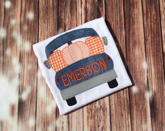 Boys Pumpkin Truck Shirt - Boys Thanksgiving Shirt - Pumpkin Patch Shirt - Pumpkin Truck Shirt - Fall Pumpkin Shirt - Vintage Truck Shirt