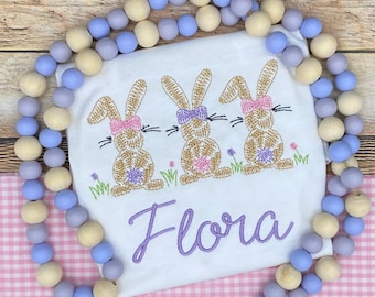 Girls Easter Shirt / Easter Bunny Trio Shirt / Easter Shirt / Toddler Girl Easter Shirt / Bunny Shirt / Toddler Easter Tee / Toddler Easter