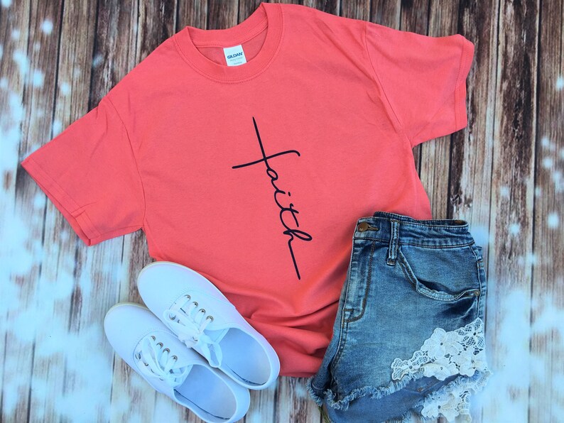 Faith Cross Shirt / Ladies Faith Shirt / Faith Shirt / Etsy