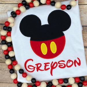 Disney Mickey Mouse Shirt / Custom Boys Applique Shirt /  Classic Mickey / Disney Vacation Shirt / Applique Shirt / Kids Mickey Shirt