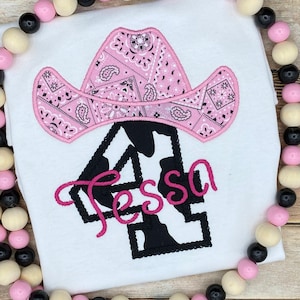 Cowgirl Birthday Shirt / Custom Birthday Shirt / Cowgirl Party / Toddler Birthday Shirt / Girls Birthday Shirt / Western Theme / Bandana