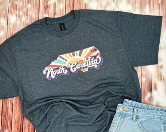 North Carolina State Shirt / Ladies North Carolina Tee Shirt / North Carolina Home Shirt / North Carolina Shirt / Ladies NC Shirt / Retro