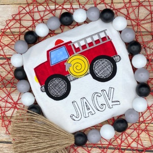 Fire Truck Shirt / Firetruck Shirt / Toddler Boys Custom Shirt / Fire Engine Shirt / Fire Truck Birthday Shirt / Fireman Shirt / Embroidered