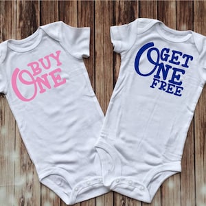 Twin Onesies / Twin Baby Gift / Boy Girl Twins / Boy Twins Gift / Girl Twins Gift / Twin Outfits / Twin Baby Shower Gift / Get One Free Twin
