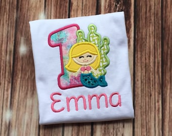 Mermaid Birthday Shirt / Girls Birthday Shirt / Mermaid Party Shirt / Mermaid Birthday Party / Mermaid Shirt / Toddler Birthday Shirt