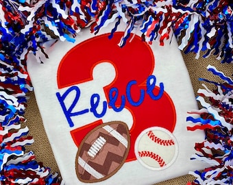 Sports Birthday Shirt / Boys Birthday Shirt / Sports Party Shirt / Sports Party / Toddler Boy Birthday Shirt / Kids Birthday Shirt / Sports