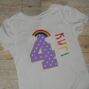 Baby Toddler Girls Custom Rainbow Purple Polka Dot Applique Shirt 12m ...