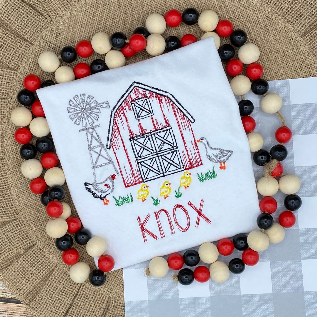 Boys Farm Shirt / Boys Barn Shirt / Toddler Boys Farm Shirt / Toddler