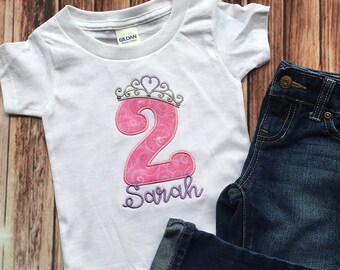 Princess Birthday Shirt / Girls Birthday Shirt / Custom Applique Shirt / Princess Party Shirt / Princess Birthday Party / Princess Shirt