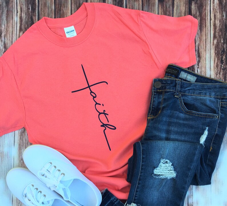 Faith Cross Shirt / Ladies Faith Shirt / Faith Shirt / Etsy
