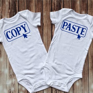 Twin Onesies / Twin Baby Gift / Boy Girl Twins / Boy Twins Gift / Girl Twins Gift / Twin Outfits / Twin Baby Shower Gift / Copy Paste Twins