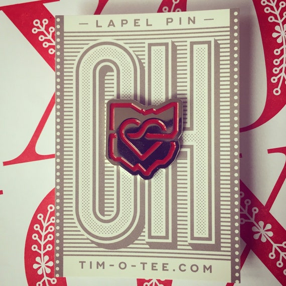 OHIO HEART Lapel Pin | Etsy Pin on O H I O, the heart of it all.