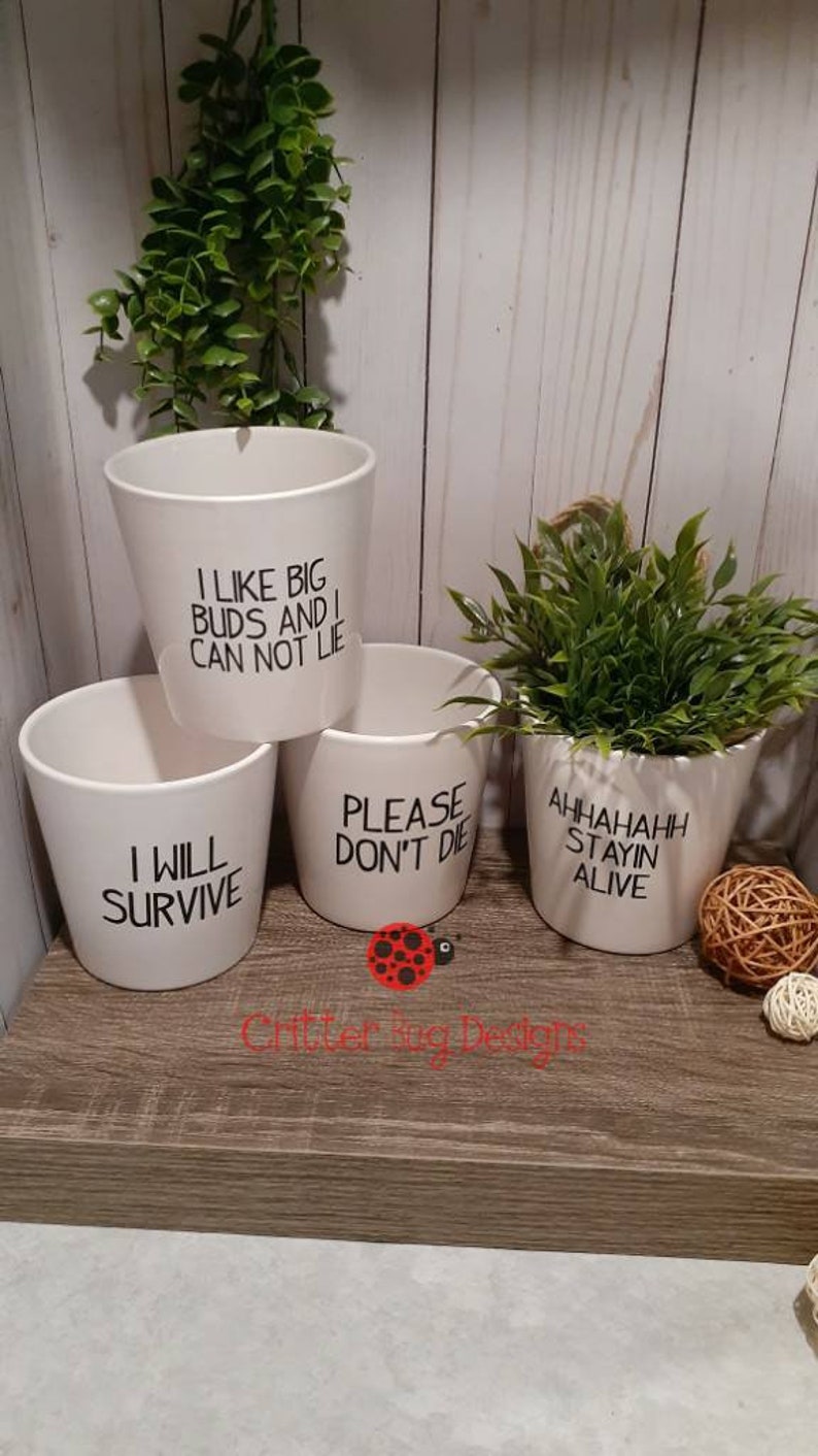 DIY Plant Pot Sayings DECALS ONLY Pots Not Included Gift Etsy Canada