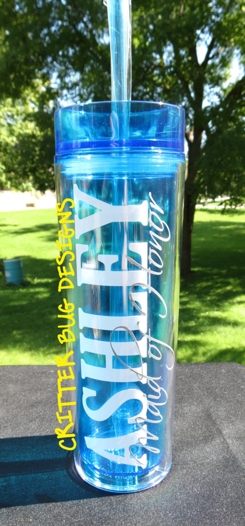 acrylic cup,bridal party gifts skinny tumbler Set of 8 Personalized Wedding Party Acrylic Double Walled Tumblers BPA Free