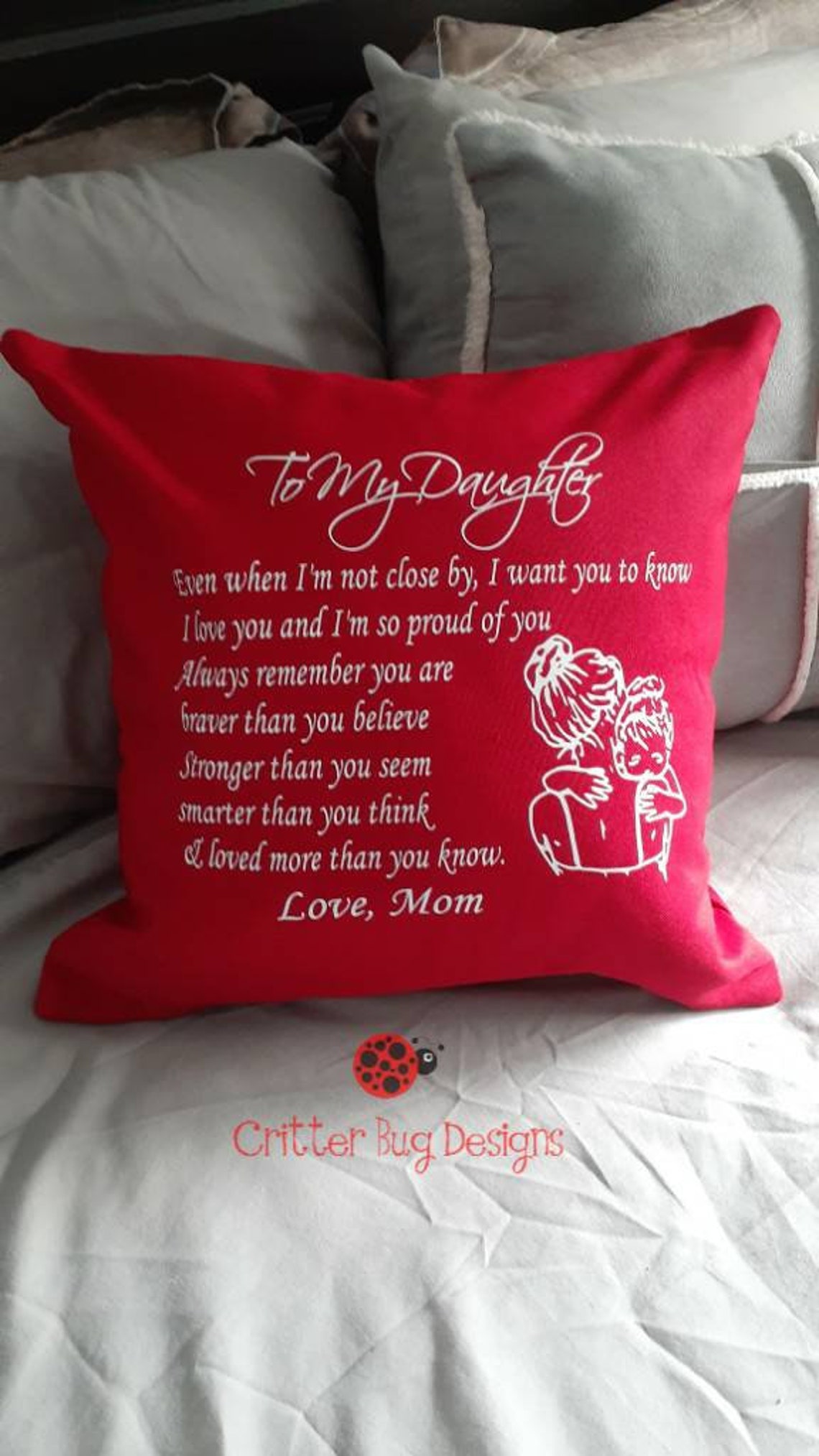 To My Daughter Text Pillow Cozy Decor Pillow cover Etsy