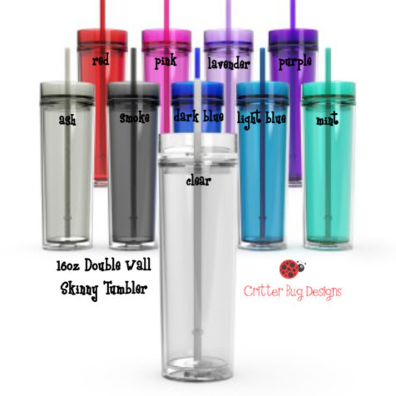 acrylic cup,bridal party gifts skinny tumbler Set of 8 Personalized Wedding Party Acrylic Double Walled Tumblers BPA Free