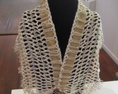 Early Victorian Fichu, knotted silk thread with fringe on a satin ribbon, Antique Mantelette, Cape Fichu, small shawl
