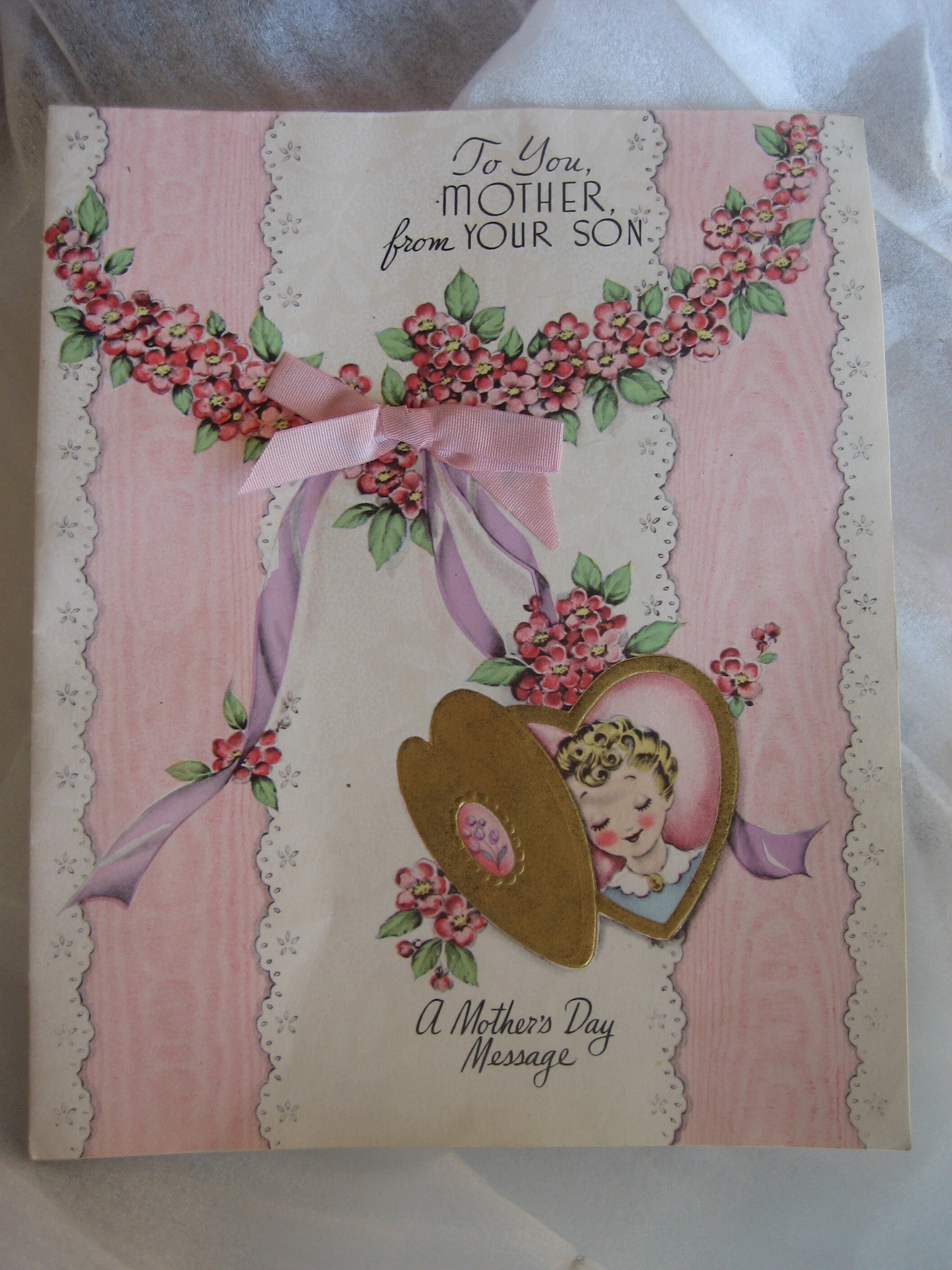 Mothers Day Card 'to Mother From Your Son' a Mothers Day Message ...