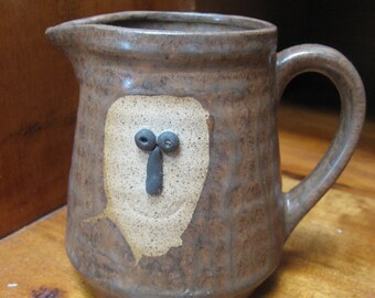 Vintage 1960s Vendor Imports Pottery Creamer, Comedic Ceramic face , Made in Japan