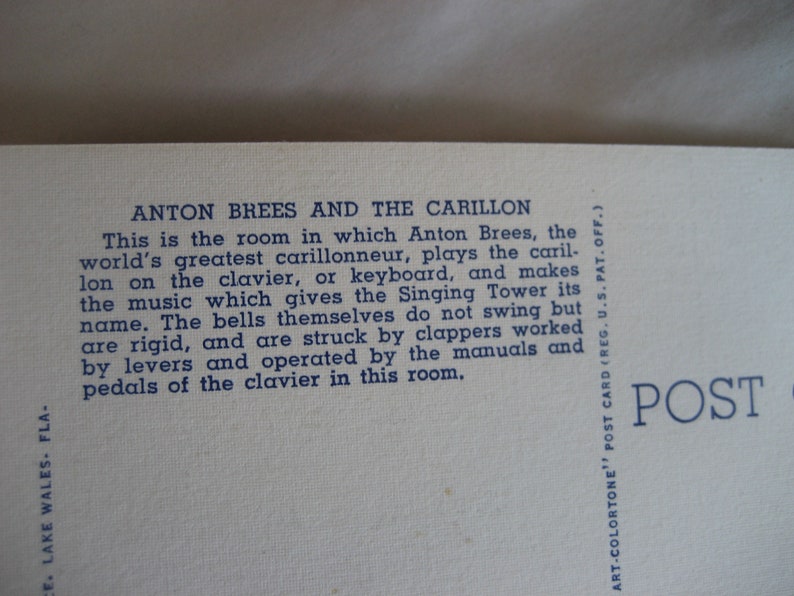 Lake Wales Anton Brees 2 vintage Florida Postcards Carillon and Anton Brees Mountain Lake sanctuary Florida Singing Tower Curteich