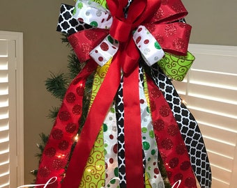 Christmas Tree Bow Topper Whimsical Christmas Tree Bow Topper Whimsical