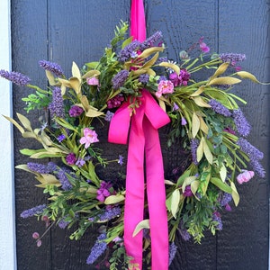 Lavender wreath- wildflower wreath- new for spring wreath -storm door wreath