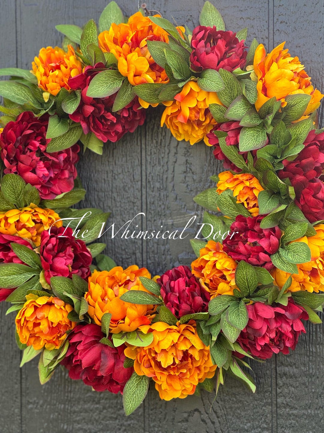 Fall Wreath for Front Door, Fall Peony Wreaths, Autumn Decor, Harvest ...