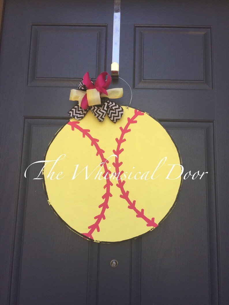 Baseball Door Hanger Softball Door Hanger Etsy