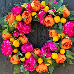 peony wreath Citrus Dreams front door wreath wreaths grand millennial image 7