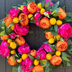 peony wreath Citrus Dreams front door wreath wreaths grand millennial image 5