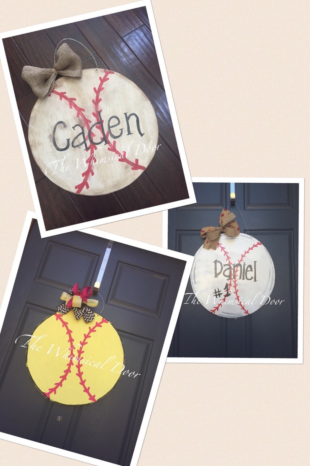 Baseball Door Hanger Softball Door Hanger Etsy