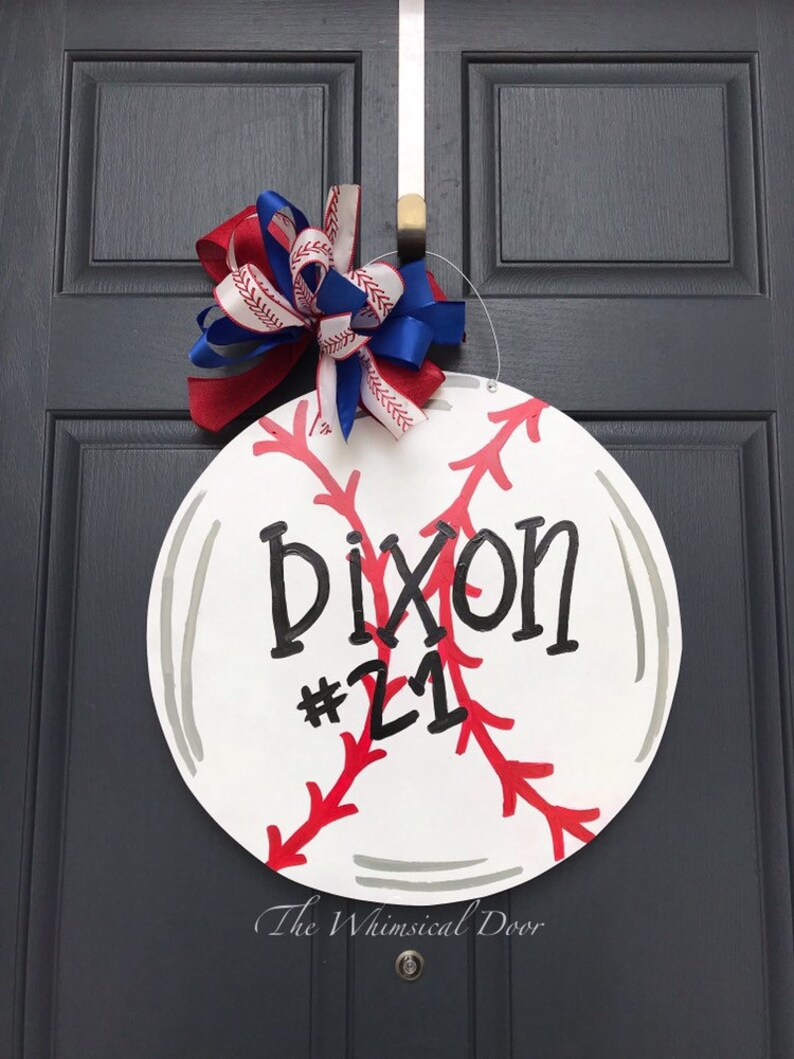Baseball Door Hanger Softball Door Hanger Etsy