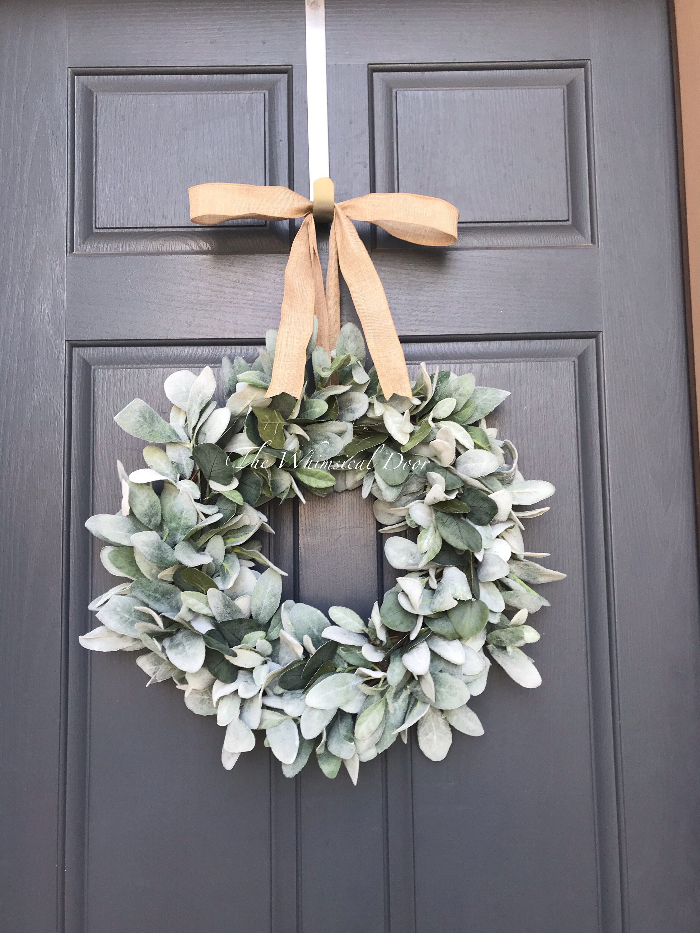Lambs Ear With Eucalyptus Wreath Eucalyptus and Lambs Ear Etsy