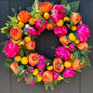 peony wreath Citrus Dreams front door wreath wreaths grand millennial image 2