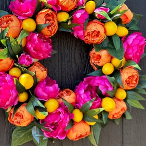 peony wreath Citrus Dreams front door wreath wreaths grand millennial image 6