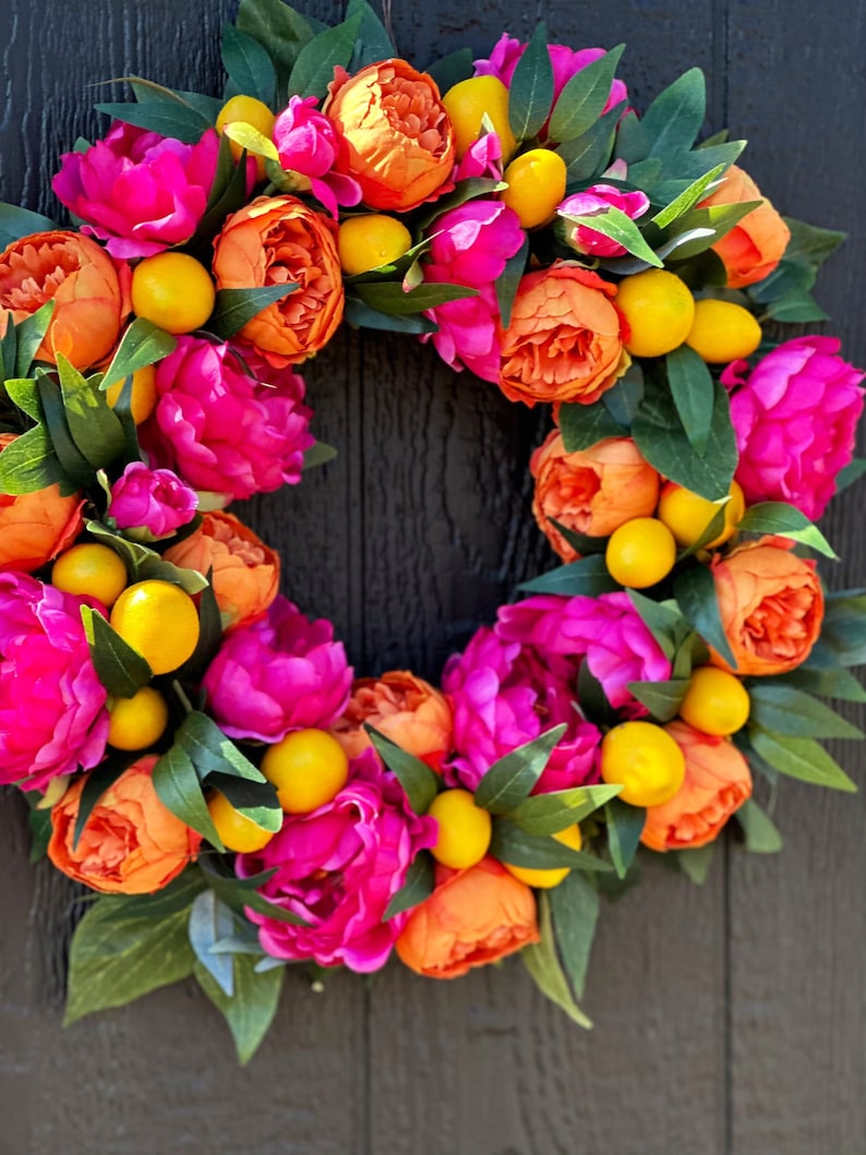 peony wreath Citrus Dreams front door wreath wreaths grand millennial image 6