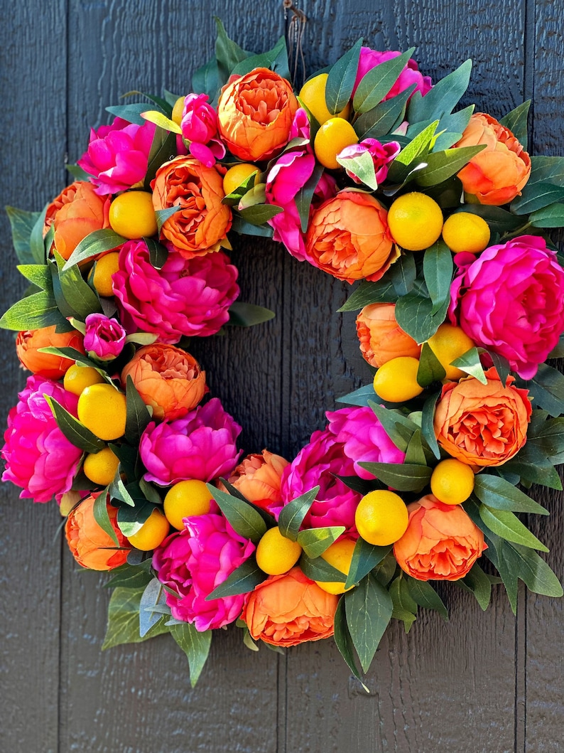 peony wreath Citrus Dreams front door wreath wreaths grand millennial image 8