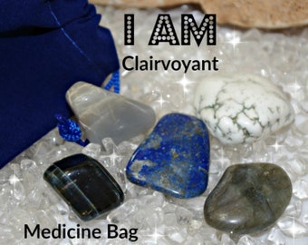 Clairvoyant Crystal Medicine Bag I AM Clairvoyant / Inner Visions / Third Eye Open/ Increase Clairvoyance