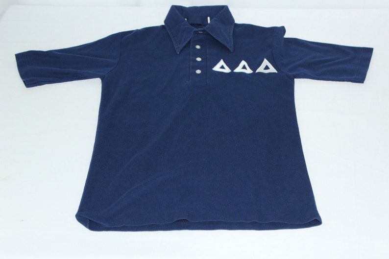 Polo Shirt Vintage Delta Delta Delta Tri Delta Blue Sorority Greek S Small