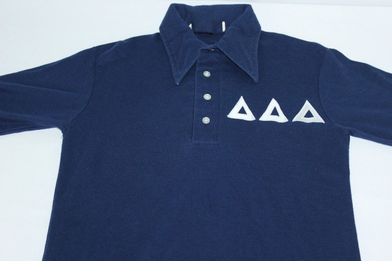 Polo Shirt Vintage Delta Delta Delta Tri Delta Blue Sorority Greek S Small