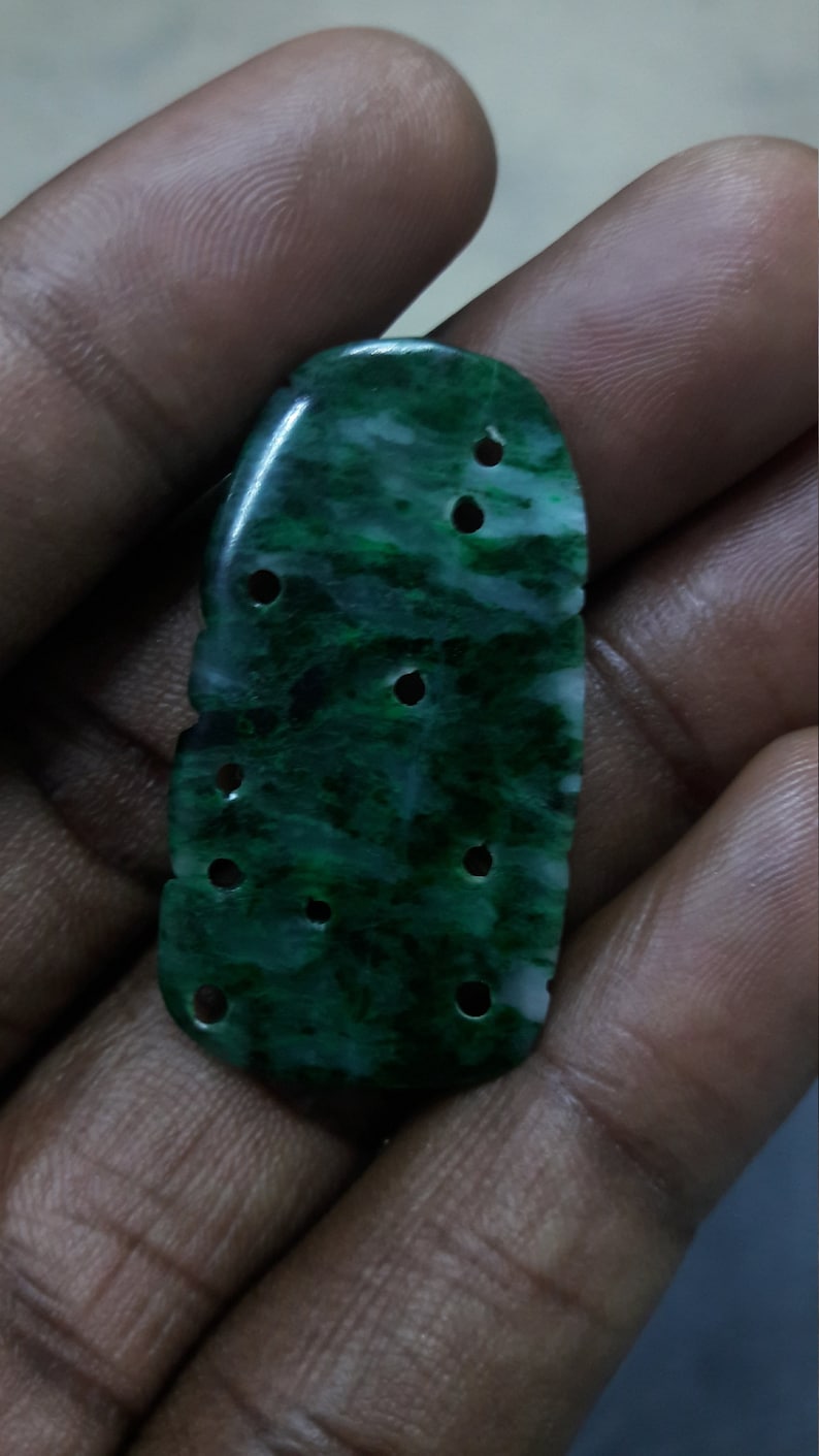 Breathtaking Hand-Carved Natural Burmese Jade Pendant