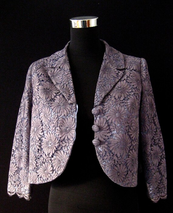 1950s Linen and Lace Jacket