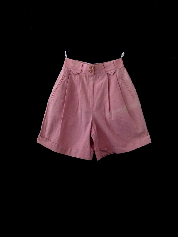 2 Pairs Vintage 1980s Shorts Pink and Beige. Size… - image 3