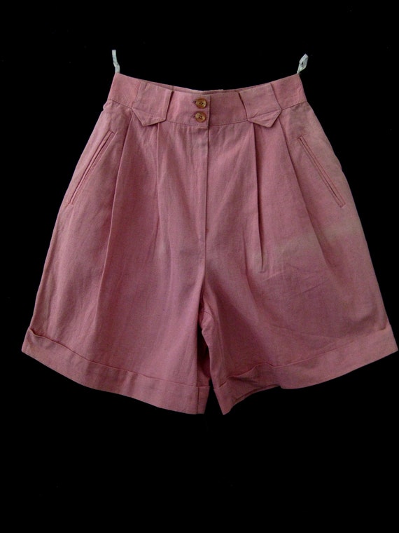 2 Pairs Vintage 1980s Shorts Pink and Beige. Size… - image 4