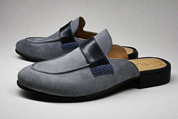 mens leather mule slipper