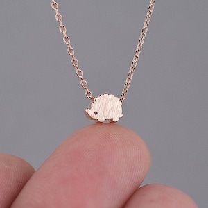 hedgehog necklace,personalized hedgehog necklace,hedgehog jewelry,adorable teeny hedgehog animal necklace minimal hedgehog Bridesmaid Gift