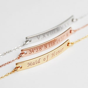 Maid of honor gift Custom coordinate bracelet roman numerals bracelet Mothers Daughters Friends necklace Gold necklace BFF gift B1 0817 image 1