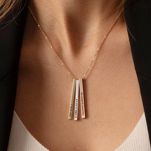 Personalized Bar Necklace Name Necklace for Women Custom Name Necklace Engraved Necklace Gift for Best Friend Necklace Kids Name Necklace