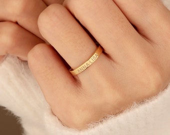 Cadeau fête des mères, bague de promesse, bague personnalisée, bague gravée, bague meilleure amie, bague à superposer, bague de promesse pour elle, cadeau pour maman